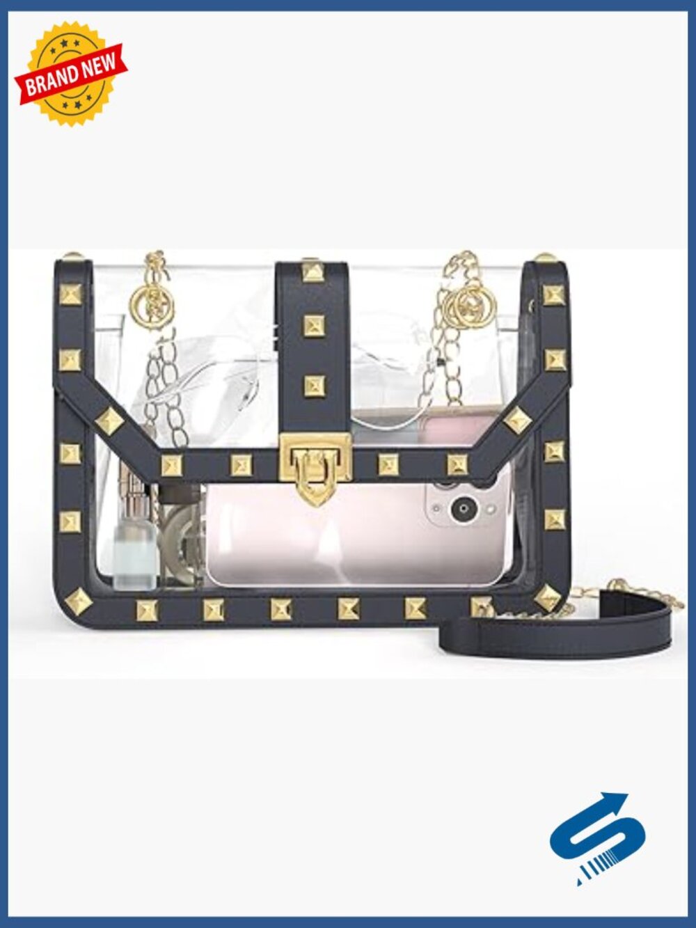 Clear Crossbody Bag Stadium Approved PVC Purse for Concerts Events